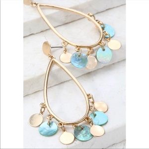Influence Jewelry - LOVELY Tear Drop Disc Charm Earrings In Blue Influence Jewelry - LOVELY Tear Drop Disc Charm Earrings In Blue